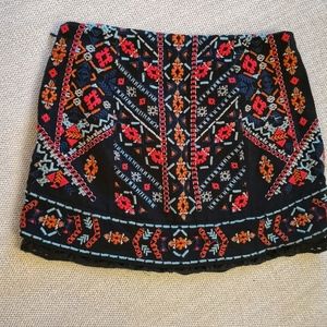 Urban outfitter embroidery short skirt